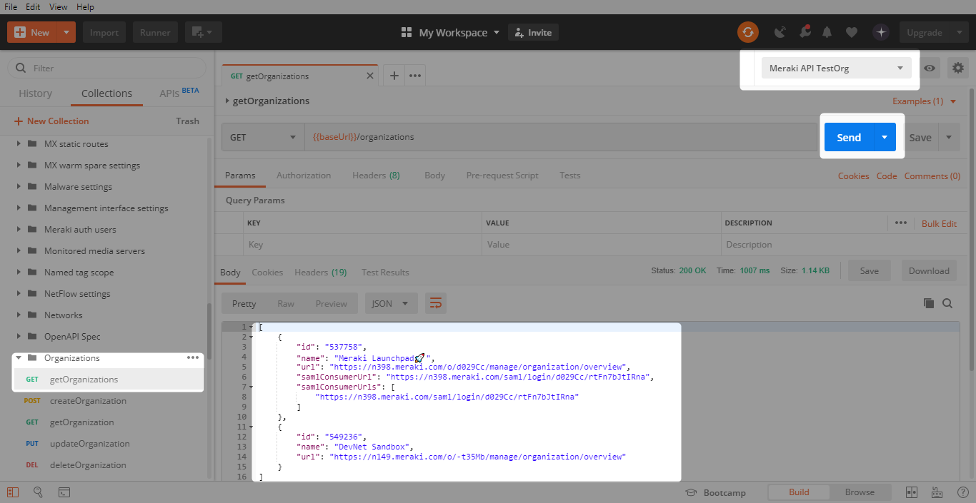 First API call